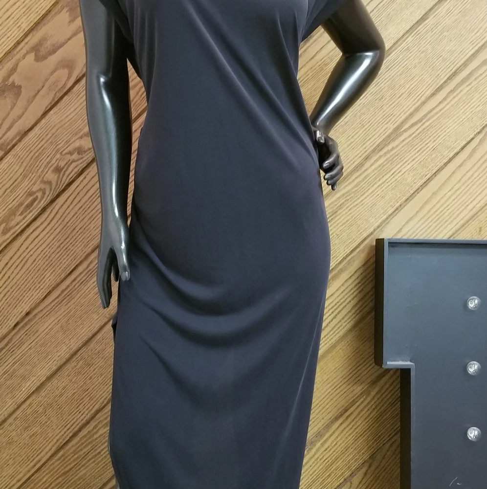 Transitional Black Maxi Dress with Side Slits - Picture 11 of 16